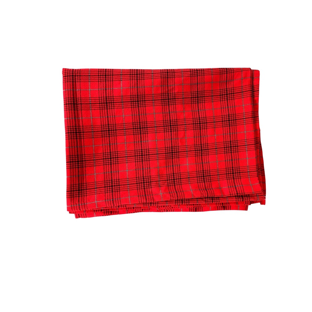 Classic Red Plaid Blanket Scarf or Throw Cozy Warm Vibrant Casual